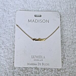 New Lumiela "Madison" Personalized Necklace Nickel Free Gold Tone Inspirational